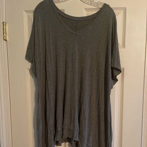Lane Bryant Gray Sharkbite Tee